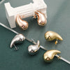 Wholesale Jewelry Copper Drop Shape Electroplated Hollow Three Dimensional Women's Earrings