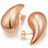 Wholesale Jewelry Copper Drop Shape Electroplated Hollow Three Dimensional Women's Earrings