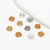 Wholesale Jewelry Copper Electroplated Cut Out Flower Holder Microencrusted Zircon Bracelet Flower Cap Accessories