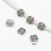 Wholesale Jewelry Copper Electroplated Cut Out Flower Holder Microencrusted Zircon Bracelet Flower Cap Accessories