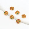 Wholesale Jewelry Copper Electroplated Cut Out Flower Holder Microencrusted Zircon Bracelet Flower Cap Accessories