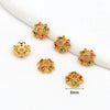 Wholesale Jewelry Copper Electroplated Cut Out Flower Holder Microencrusted Zircon Bracelet Flower Cap Accessories
