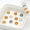 Wholesale Jewelry Copper Electroplated Cut Out Flower Holder Microencrusted Zircon Bracelet Flower Cap Accessories