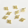 Wholesale Jewelry Copper Electroplated Four Leaf Flower Zircon Inlaid Pendant Bracelet Necklace Accessories