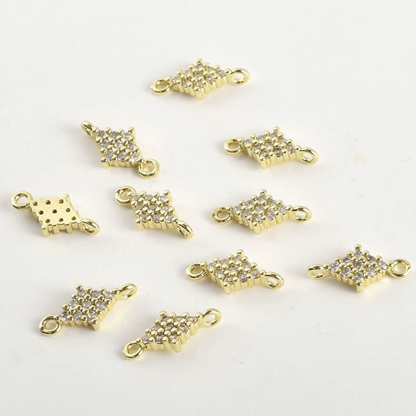 Wholesale Jewelry Copper Electroplated Four Leaf Flower Zircon Inlaid Pendant Bracelet Necklace Accessories