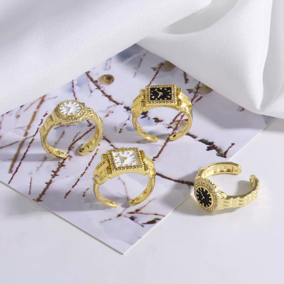 Wholesale Jewelry Copper Electroplated Geometric Style Unisex Ring