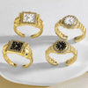 Wholesale Jewelry Copper Electroplated Geometric Style Unisex Ring