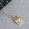 Wholesale Jewelry Copper Electroplated Heartshaped Love Lock Pendant Ochain Necklace For Women