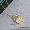 Wholesale Jewelry Copper Electroplated Heartshaped Love Lock Pendant Ochain Necklace For Women