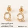 Wholesale Jewelry Copper Electroplated Inlaid Zircon English Letter Earrings