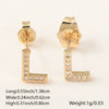 Wholesale Jewelry Copper Electroplated Inlaid Zircon English Letter Earrings