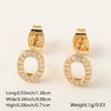 Wholesale Jewelry Copper Electroplated Inlaid Zircon English Letter Earrings