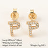Wholesale Jewelry Copper Electroplated Inlaid Zircon English Letter Earrings