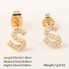 Wholesale Jewelry Copper Electroplated Inlaid Zircon English Letter Earrings