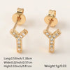 Wholesale Jewelry Copper Electroplated Inlaid Zircon English Letter Earrings