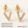 Wholesale Jewelry Copper Electroplated Inlaid Zircon English Letter Earrings