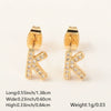 Wholesale Jewelry Copper Electroplated Inlaid Zircon English Letter Earrings