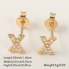 Wholesale Jewelry Copper Electroplated Inlaid Zircon English Letter Earrings