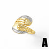 Wholesale Jewelry Copper Electroplated 18K Gold Geometric Love Open Ring Unisex