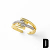Wholesale Jewelry Copper Electroplated 18K Gold Geometric Love Open Ring Unisex
