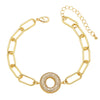 Wholesale Jewelry Copper Electroplated 18K Gold Zircon Letters Love Bracelet