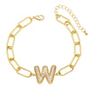 Wholesale Jewelry Copper Electroplated 18K Gold Zircon Letters Love Bracelet
