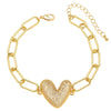 Wholesale Jewelry Copper Electroplated 18K Gold Zircon Letters Love Bracelet