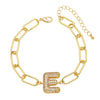 Wholesale Jewelry Copper Electroplated 18K Gold Zircon Letters Love Bracelet
