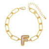 Wholesale Jewelry Copper Electroplated 18K Gold Zircon Letters Love Bracelet