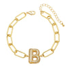 Wholesale Jewelry Copper Electroplated 18K Gold Zircon Letters Love Bracelet