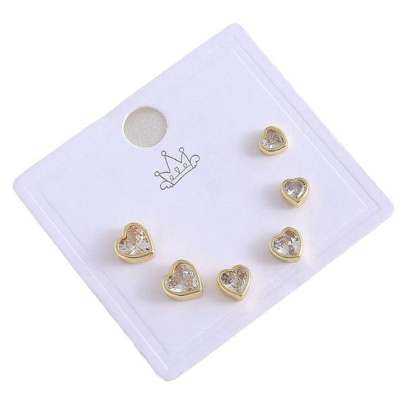 Wholesale Jewelry Copper Electroplated Love Heart And Fivepointed Star Drop Shape Earrings Set For Women