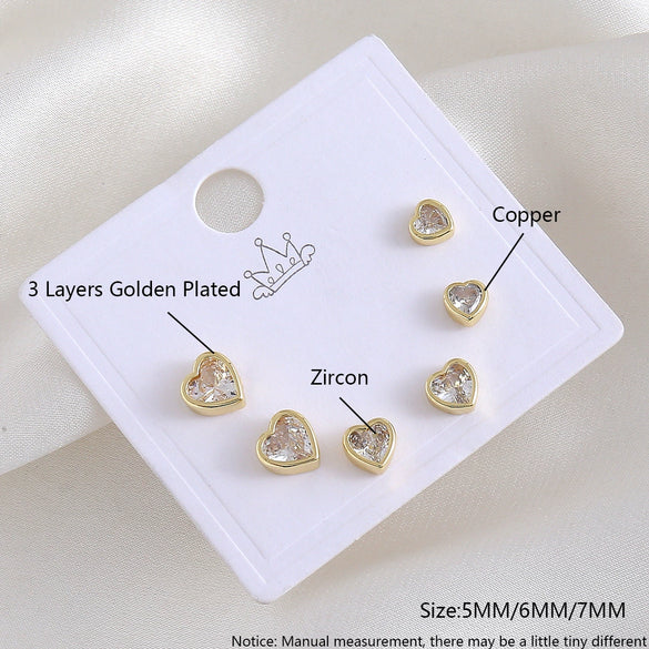 Wholesale Jewelry Copper Electroplated Love Heart And Fivepointed Star Drop Shape Earrings Set For Women