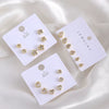 Wholesale Jewelry Copper Electroplated Love Heart And Fivepointed Star Drop Shape Earrings Set For Women