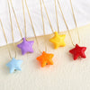 Wholesale Jewelry Copper Fivepointed Star Geometric Pendant Necklace With O Word Chain