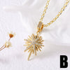Wholesale Jewelry Copper Fivepointed Star Pendant Necklace With Zircon Electroplating For Women