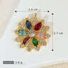 Wholesale Jewelry Copper Flower And Leaf Micropaved Pendant For Women