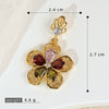 Wholesale Jewelry Copper Flower And Leaf Micropaved Pendant For Women
