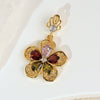 Wholesale Jewelry Copper Flower And Leaf Micropaved Pendant For Women