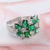 Wholesale Jewelry Copper Flower Geometric Electroplated Ring Unisex