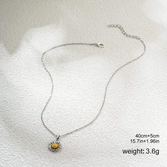 Wholesale Jewelry Copper Flower Pendant Bamboo Chain Electroplating Women's Necklace
