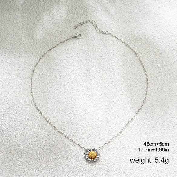 Wholesale Jewelry Copper Flower Pendant Bamboo Chain Electroplating Women's Necklace