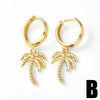 Wholesale Jewelry Copper Flower Shaped Pendant Earrings For Women With Electroplating Process