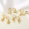Wholesale Jewelry Copper Flower Shaped Pendant Earrings For Women With Electroplating Process