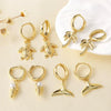 Wholesale Jewelry Copper Flower Shaped Pendant Earrings For Women With Electroplating Process