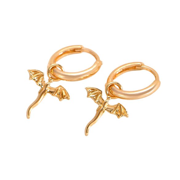 Wholesale Jewelry Copper Flying Dragon Animal Zodiac Electroplated Earrings For Women