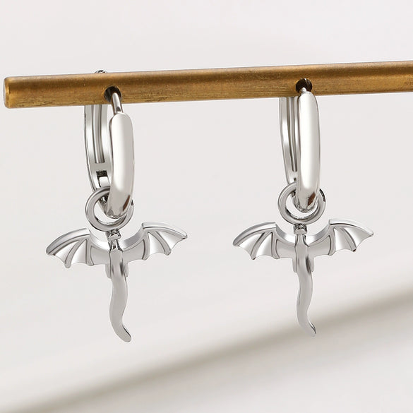 Wholesale Jewelry Copper Flying Dragon Animal Zodiac Electroplated Earrings For Women
