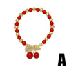 Wholesale Jewelry Copper Fruit Cherry Beaded Bracelet Electroplated