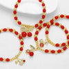 Wholesale Jewelry Copper Fruit Cherry Beaded Bracelet Electroplated