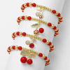 Wholesale Jewelry Copper Fruit Cherry Beaded Bracelet Electroplated
