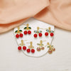 Wholesale Jewelry Copper Fruit Cherry Pendant Earrings For Women Electroplated Inlaid Zircon